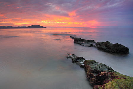 sea, dawn, landscape, nature thumbnail