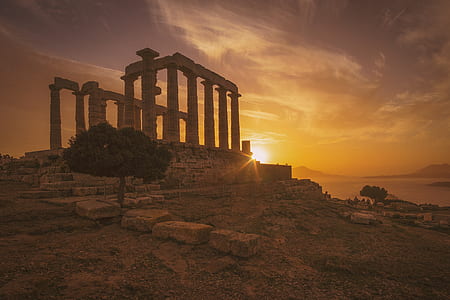 brown concrete ruins during golden hour thumbnail