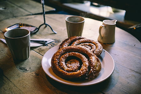 two round croissant on plate thumbnail
