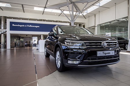 black Volkswagen Tiguan SUV inside building thumbnail