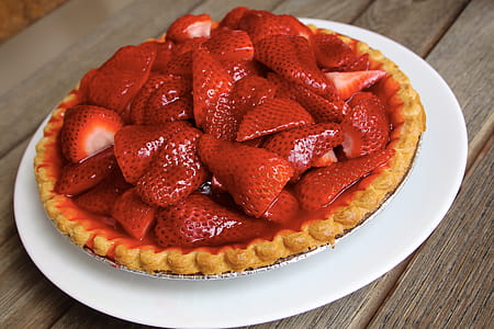 Strawberry Pie On White Plate thumbnail