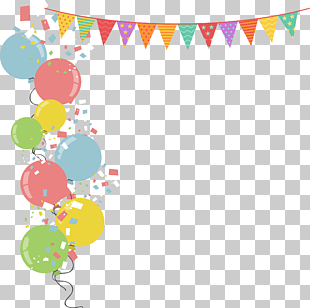 Balloon Party Stock illustration Illustration, Colorful balloons border flags, multicolored balloons illustration PNG clipart