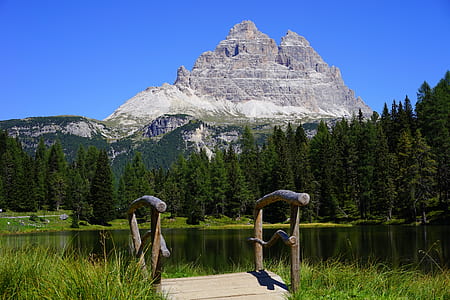 lake near trees under blue sky during daytime thumbnail