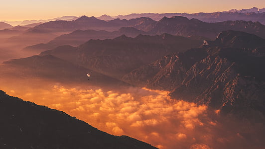 aerial photo of mountains during golden hour thumbnail