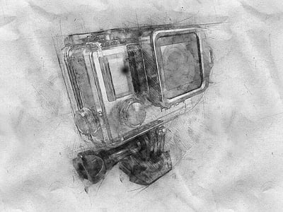 GoPro Hero activity camera pencil sketch thumbnail