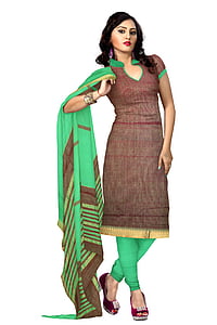 women's brown and green kurti dress thumbnail