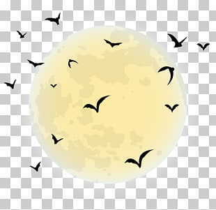 By the Light of the Halloween Moon Black moon, Halloween Moon , birds flying during full moon illustration PNG clipart