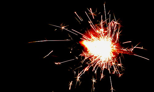 Fire Cracker Spark in Night Time Photography thumbnail