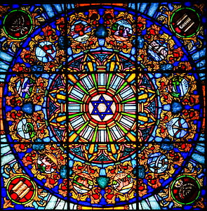 multicolored paneled stained glass thumbnail