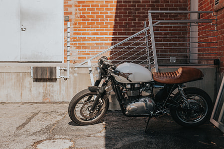 white and black bobber motorcycle thumbnail