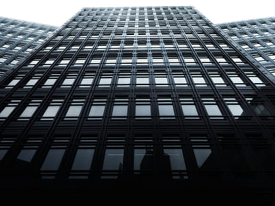 black-and-white, city, buildings, construction thumbnail