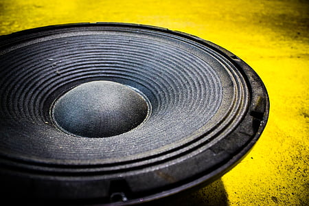 close up photo of black subwoofer thumbnail