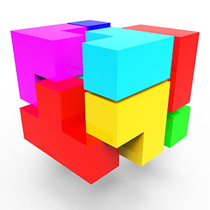 Synergy Blocks Represents Team Work And Connect thumbnail