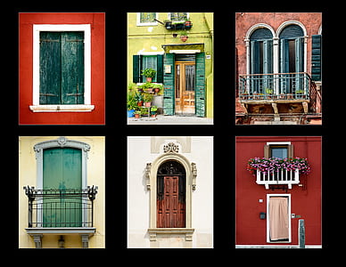 assorted-color Juliet windows photo collage thumbnail