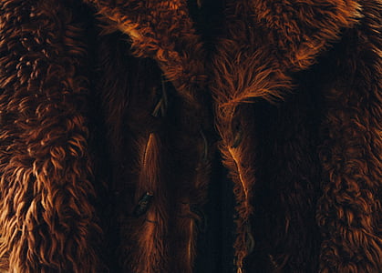 brown faux fur coat thumbnail