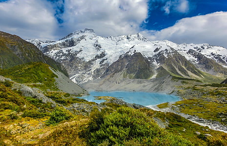 body of water across mountain during daytime thumbnail