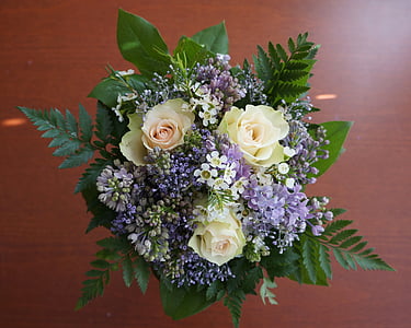 yellow and purple floral bouquet thumbnail