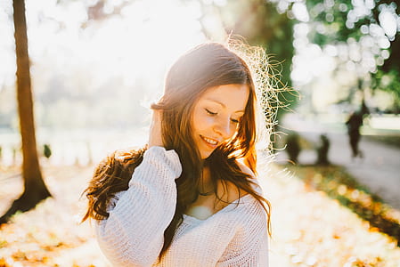 woman wearing white crochet long-sleeved shirt thumbnail