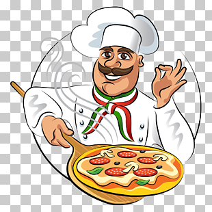 Pizza Chef Buffet Cooking, Chef, chef holding tray of pizza illustration PNG clipart