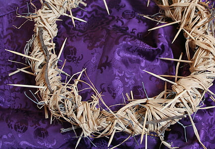 brown wreath on purple textile thumbnail