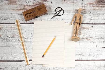 wood, desk, pencil, table thumbnail