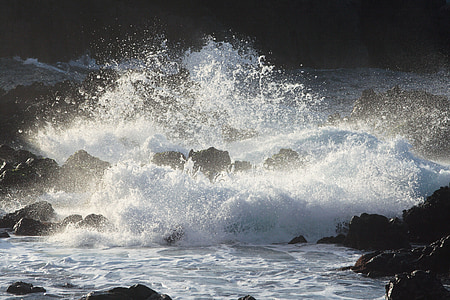 sea waves on rock formations thumbnail