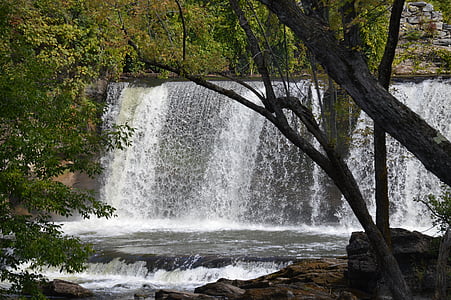 waterfalls surrounded with trees thumbnail