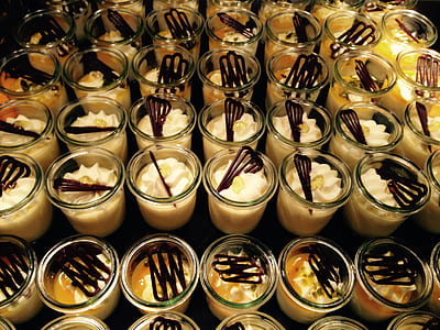 clear drinking glasses with ice creams thumbnail