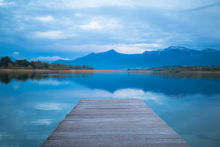 boardwalk; bodies of water; mountain range thumbnail