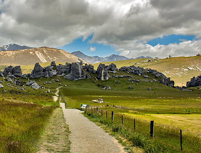 green grass field near road thumbnail