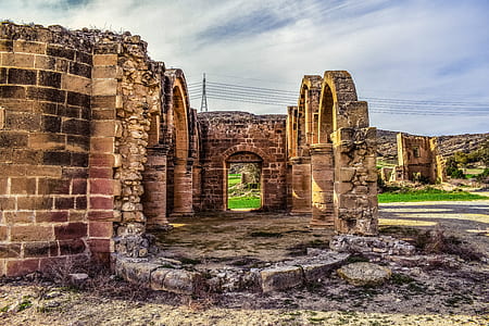 photograph of brown concrete brick ruins thumbnail