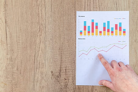 person pointing low and medium diagram at printed paper thumbnail
