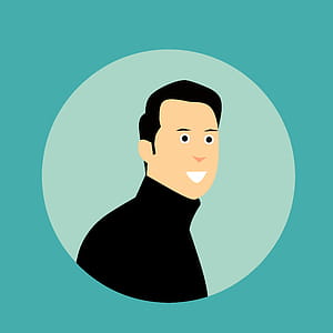 Man in a black turtleneck - illustration. thumbnail