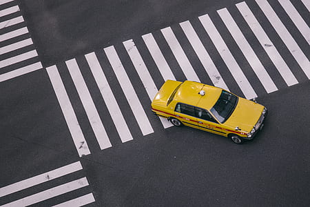 yellow cab on pedestrian lane thumbnail