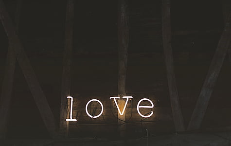 turned-on white love neon light thumbnail