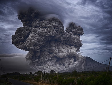 mountain with ash fall smoke thumbnail