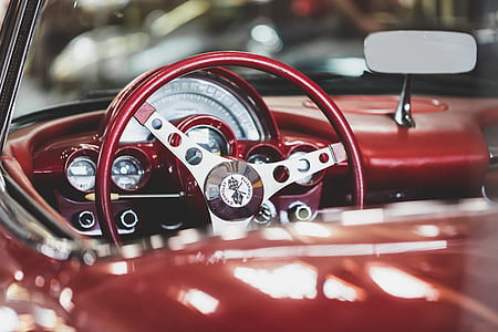 red and gray steering wheel thumbnail
