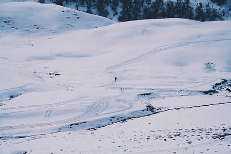 man walking on snow field during day time thumbnail