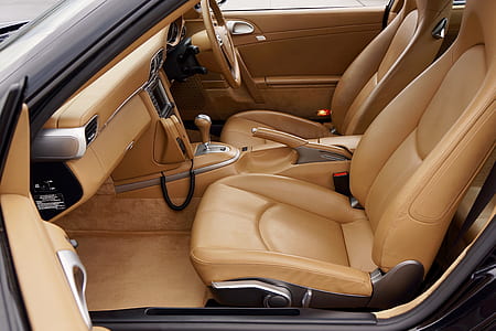 brown leather vehicle bucket seat thumbnail