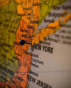 New York city pinned on map thumbnail