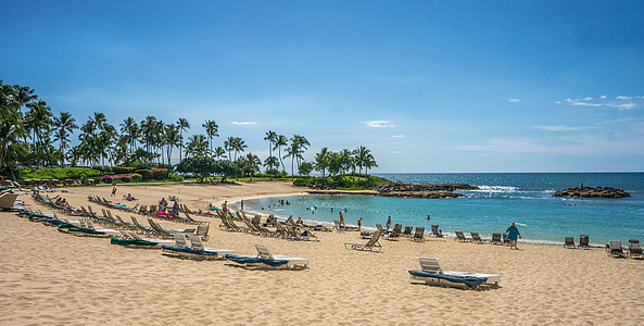 beach resort with sun lougers thumbnail