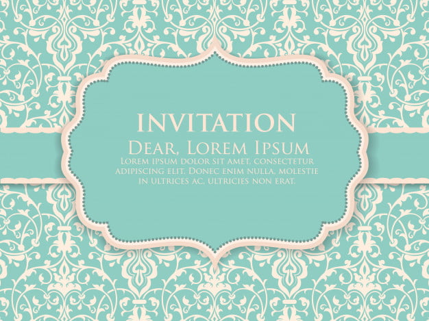 Wedding Invitation And Announcement Card With Vintage Background Artwork Elegant Ornate Damask Background Elegant Floral Abstract Ornament Design Template Eps File Free Graphics Uihere
