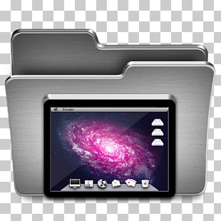 Purple gadget multimedia, Desktop, black and gray Apple console PNG clipart