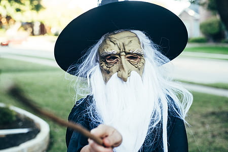 person wearing witch mask thumbnail