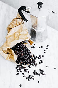 stainless steel pitcher with coffee bean lot thumbnail
