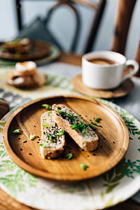 Breakfast served with tea, bread and eggs thumbnail