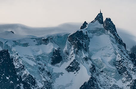 mountain covered with snow aerial photography thumbnail