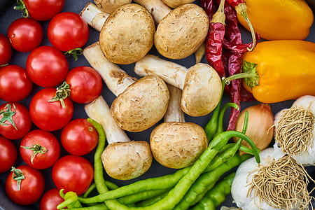 assorted vegetable lot on black surface thumbnail
