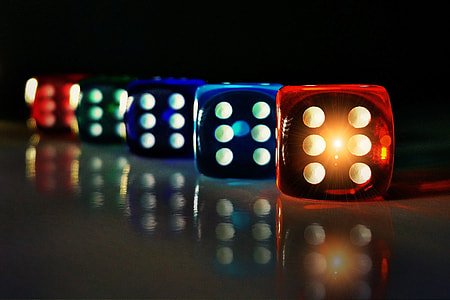 assorted-color dice with LED thumbnail