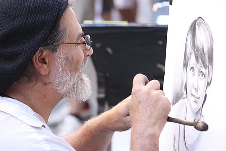 man painting of a boy on outdoors thumbnail